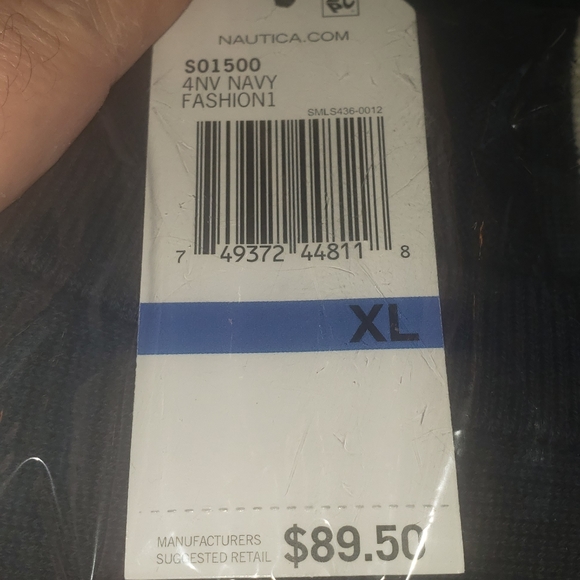 NÁUTICA Men Striped V-neck Button Cardigan Sweater - Picture 5 of 6